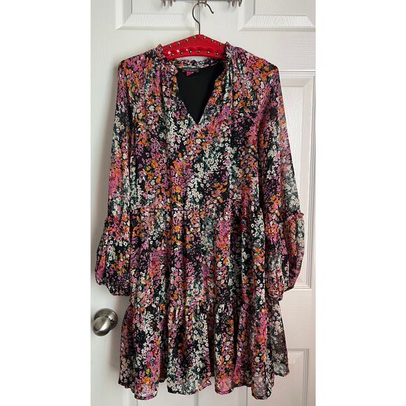 Vince Camuto Floral Long Sleeve Dress sz M - Picture 4 of 4